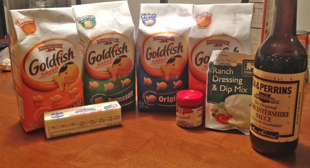 Ingredients for Goldfish Snack Mix