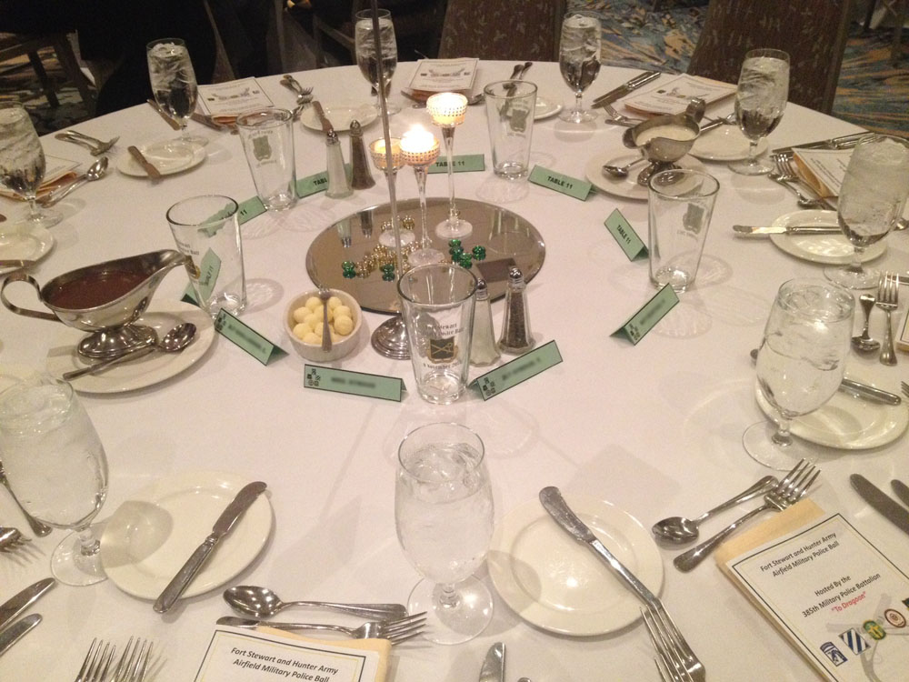 The table setting at the military ball. Read this post to find out what to expect.