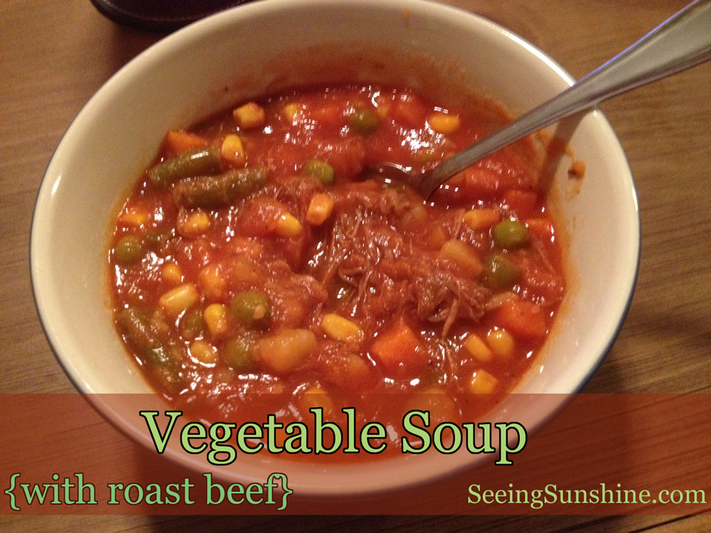Vegetable Soup with roast beef